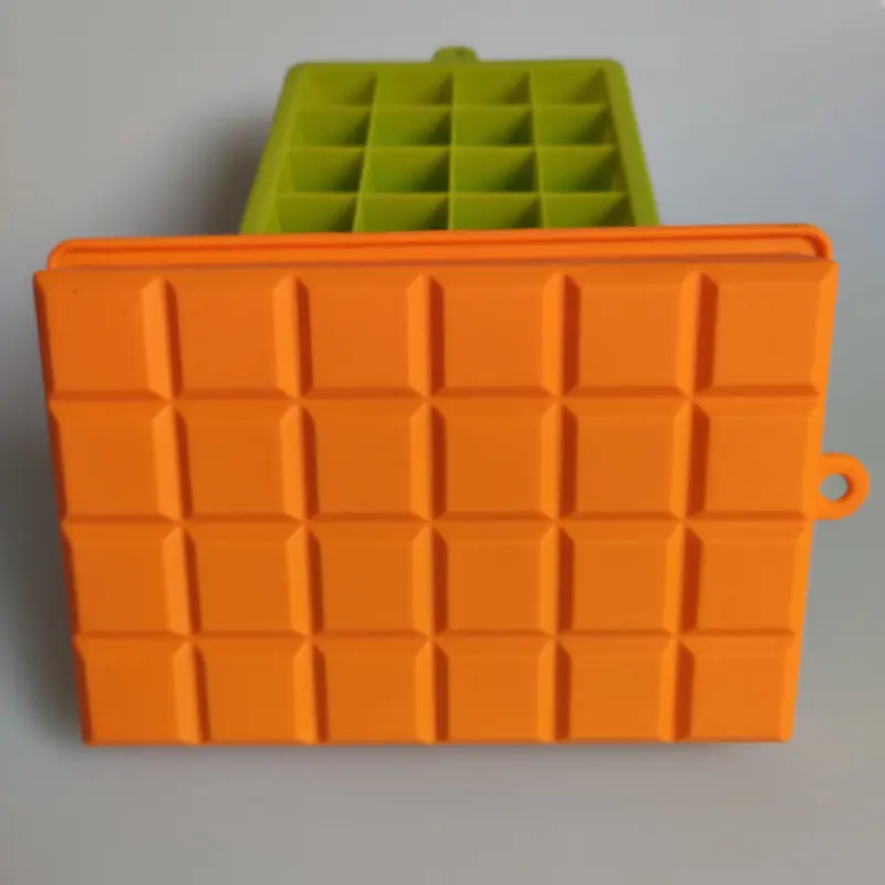 24 Grids Silicone Ice Cube Tray Molds Square Shape Ice Cube Maker Fruit Popsicle Ice Cream Mold for Wine Bar Drinking XB 010