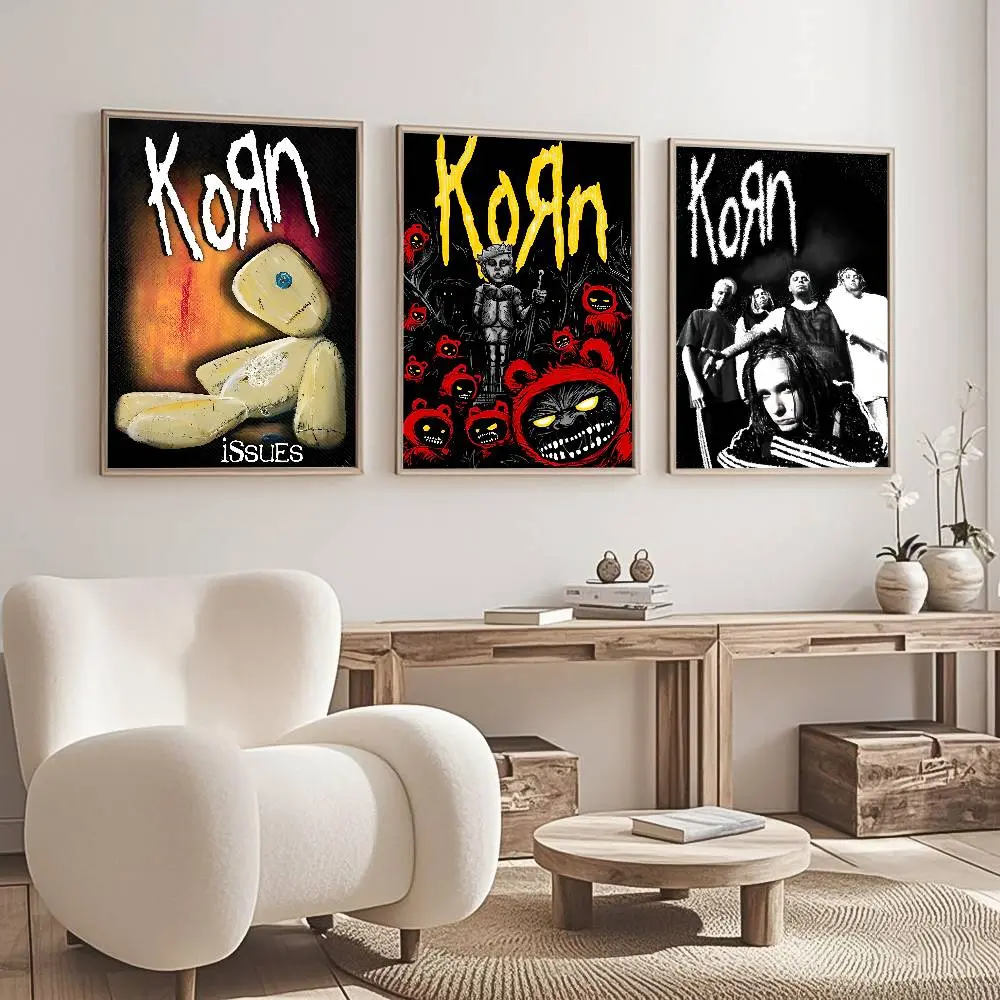 American Nu Metal Band K-kornS Poster High Quality Wall Art For Bedroom Living Room Hallway Bar Home Decoration Gift