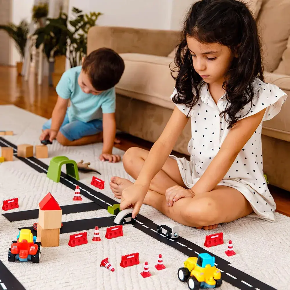 12pcs Mini Construction Traffic Sign Set, Mini Plastic Road Street Signs Toys For Kids Cone Construction Theme Party Gifts
