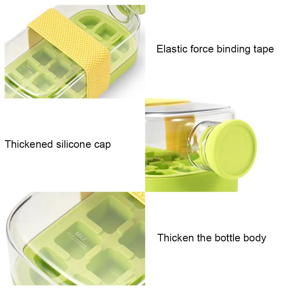 2 in 1 Ice Tray with Lid Ice Cubes Mold Silicone Ice Maker with Straw for Cocktail Coffee Whiskey Beer Juice