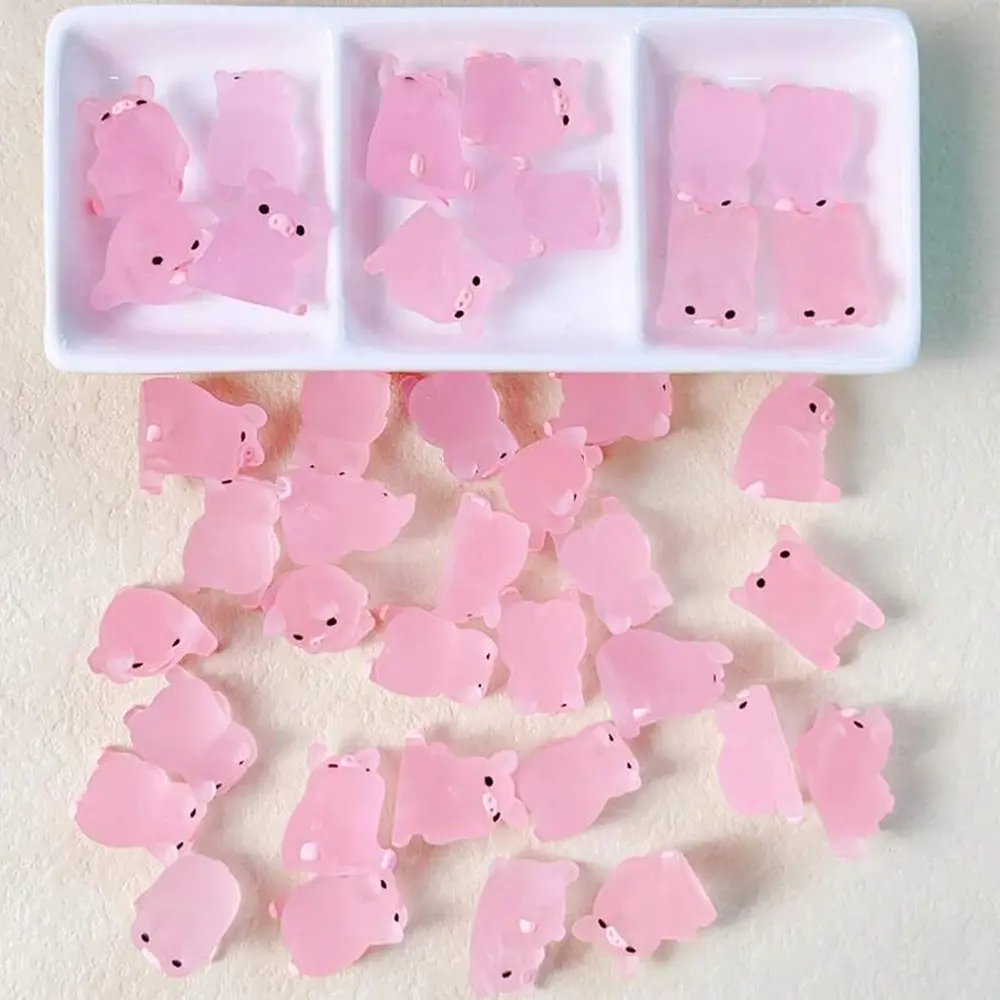 6/15/30/1Box Luminous Pig Design Glow in The Dark Creative Mini Pink Pig Miniature for Garden Landscape Home Decoration