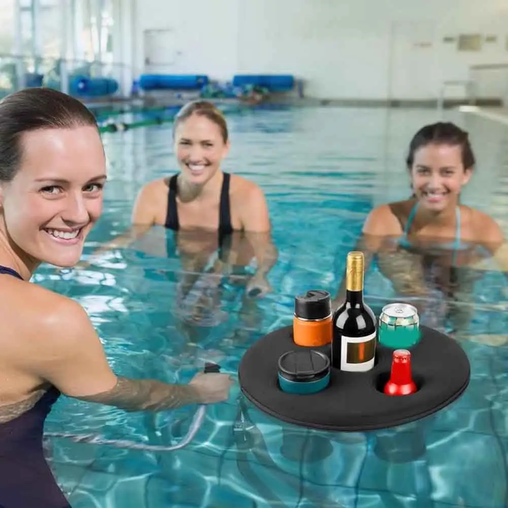 TURE Floating Pool Cup Holder Pool Drink Float With 5 Holes Floating Tray For Pool Parties Beach Spa Hot Tub Floating Tool