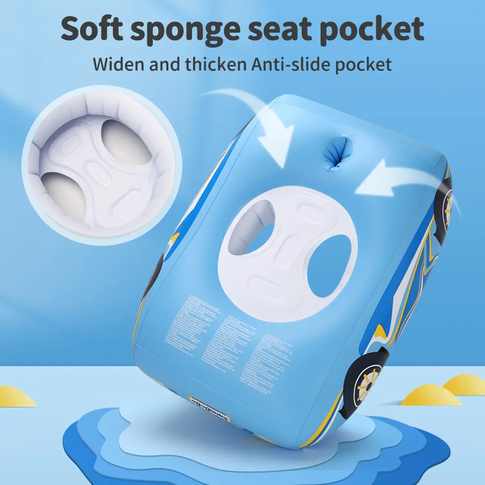 Swimbobo Kids Inflatable Car Swimming Seat Boat Handle Floating Children Water Gun Toy Children Swim Pool Float Ring In Summer