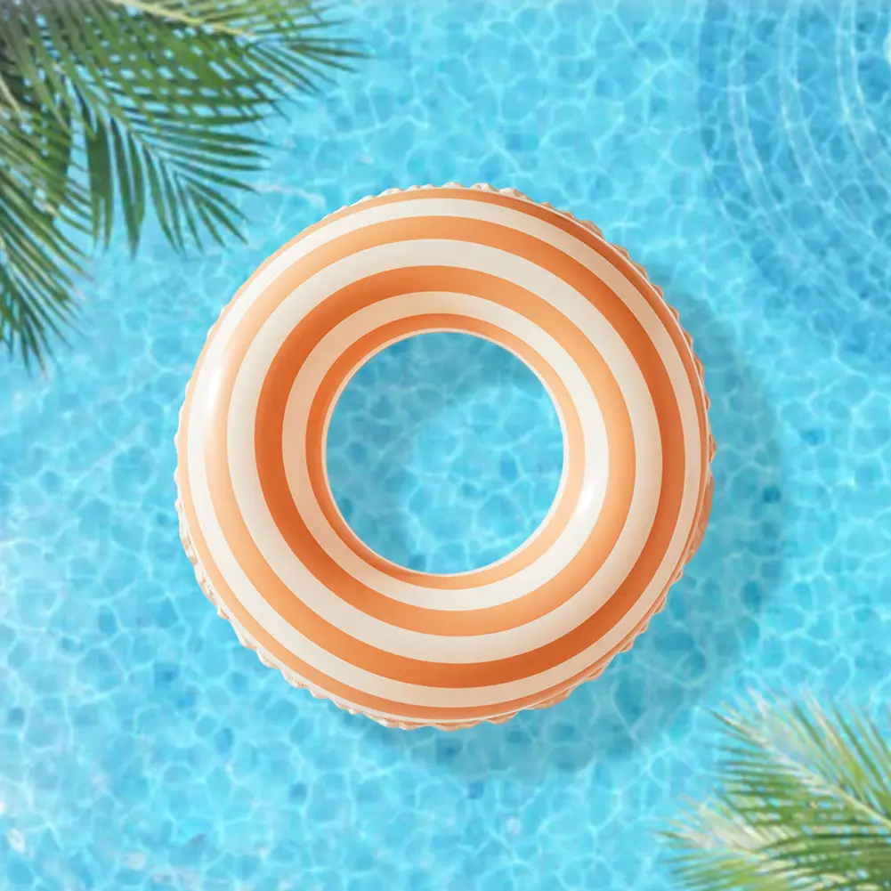 Inflatable Swim Ring Striped Pool Rings Leakproof Pool Floating Rings Swim Float Tube PVC Pool Floats Pool Accessories