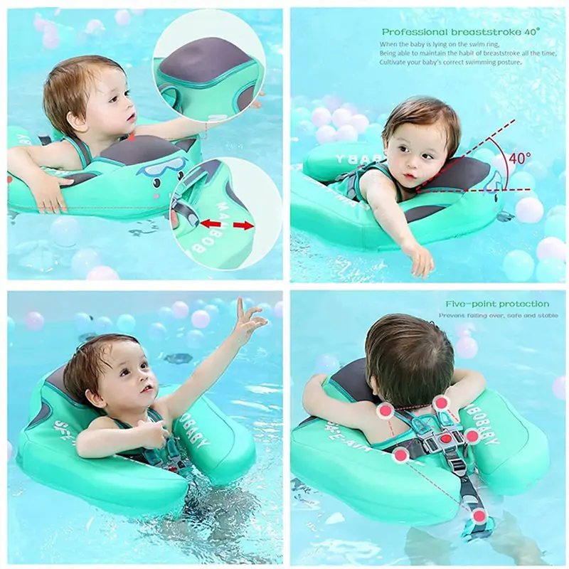 Mambobaby Baby Waist Float Summer Outdoor Floating Ring Float Can Lie Down Solid Non Inflatable Neonatal Toy With Foot Mats