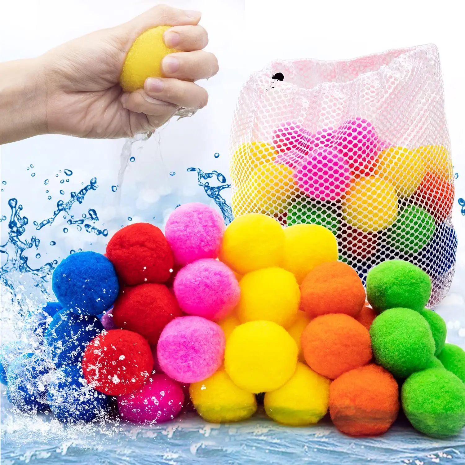 30pcs/60pcs Reusable Water Balls Reusable Water Balloons for Outdoor Toys and Games Summer Balls for Pool and Backyard Fun