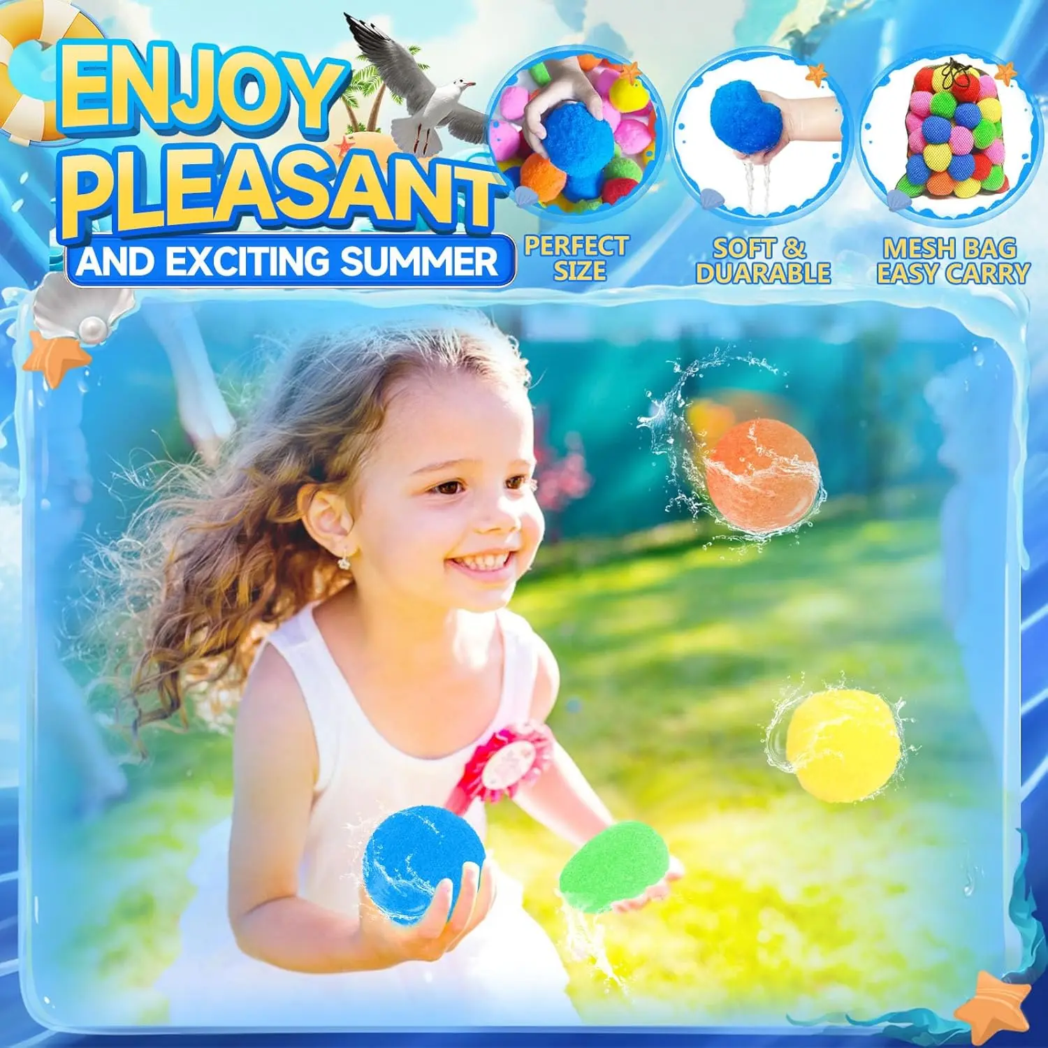 30pcs/60pcs Reusable Water Balls Reusable Water Balloons for Outdoor Toys and Games Summer Balls for Pool and Backyard Fun