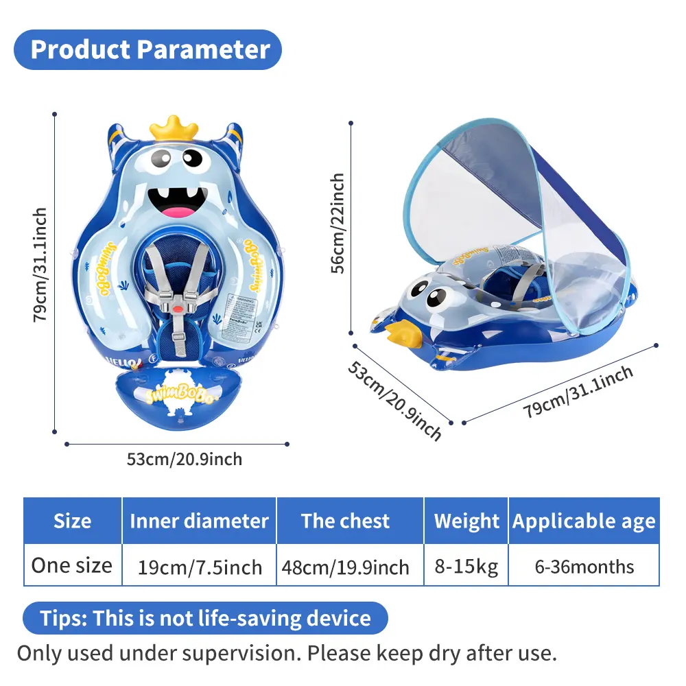 Swimbobo Kids Inflatable Baby Floating Water Toy Swimming Floats Waist Trainer Child Swim Pool Ring PVC Children Float