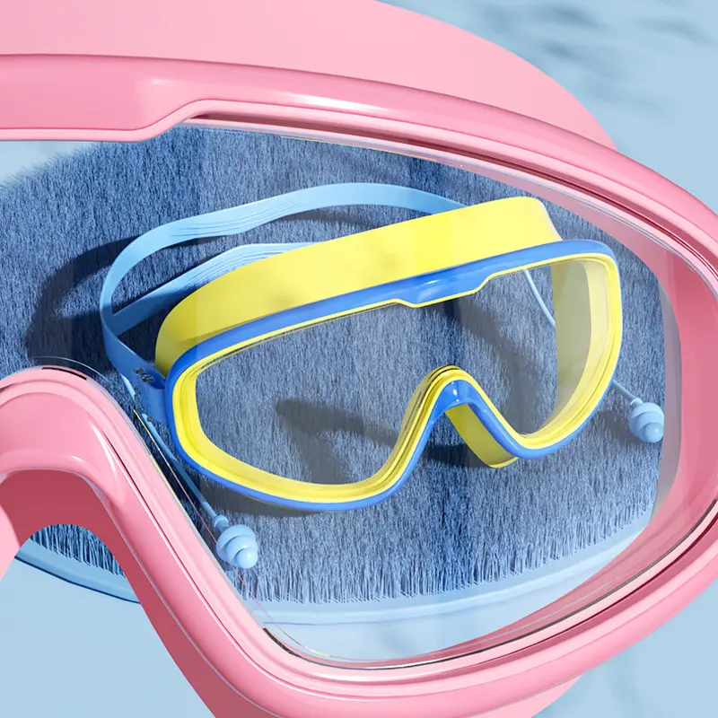 Large Frame Swimming Goggles HD Waterproof And Anti-fog Swimming Glasses Ear Plugs Nose Clip Set Swimming Equipment
