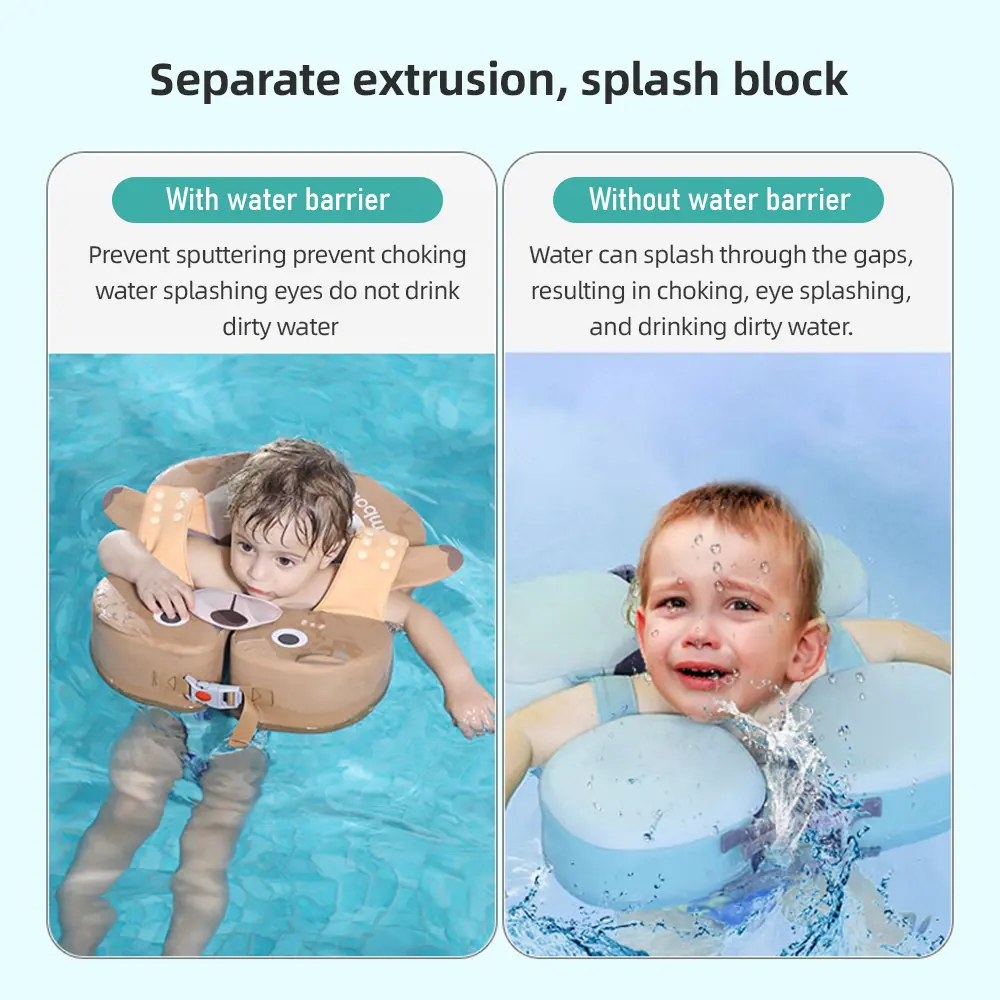 Mambobaby Baby Swimming Float Ring Non-inflatable Waterproof Kids Swim Trainer for 3-72 Months Boys Girls Infant Pool Float