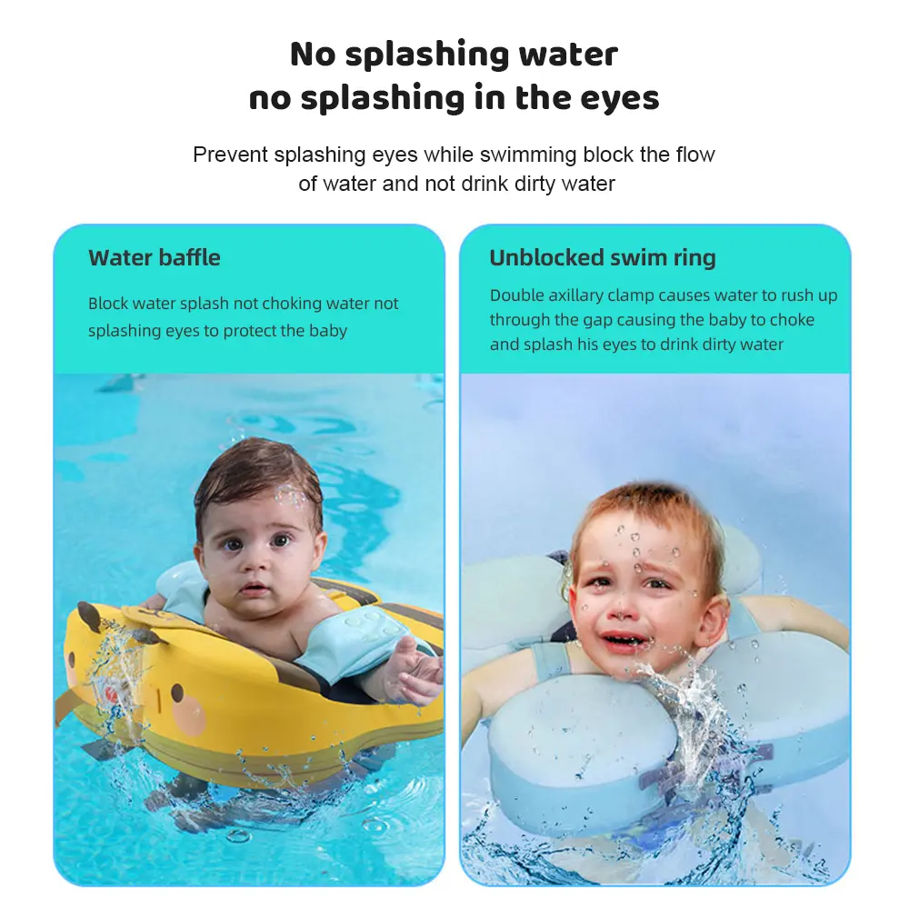 Mambobaby Baby Non-inflatable Swim Float  Waterproof Swimming Float Ring Kids Swim Trainer for 3-72 Months Infant Pool Float