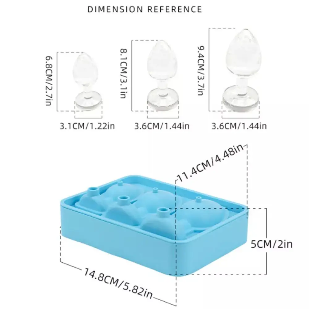 Ice-Cube Mold, Funny Silicone Anal Plug Ice Tray, Silicone ice-Cube Tray with Lid,Easy Fill and Release ice-Cube Maker