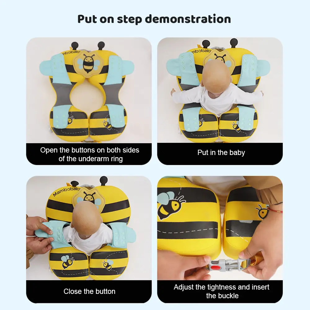 Mambobaby Baby Non-inflatable Swim Float  Waterproof Swimming Float Ring Kids Swim Trainer for 3-72 Months Infant Pool Float