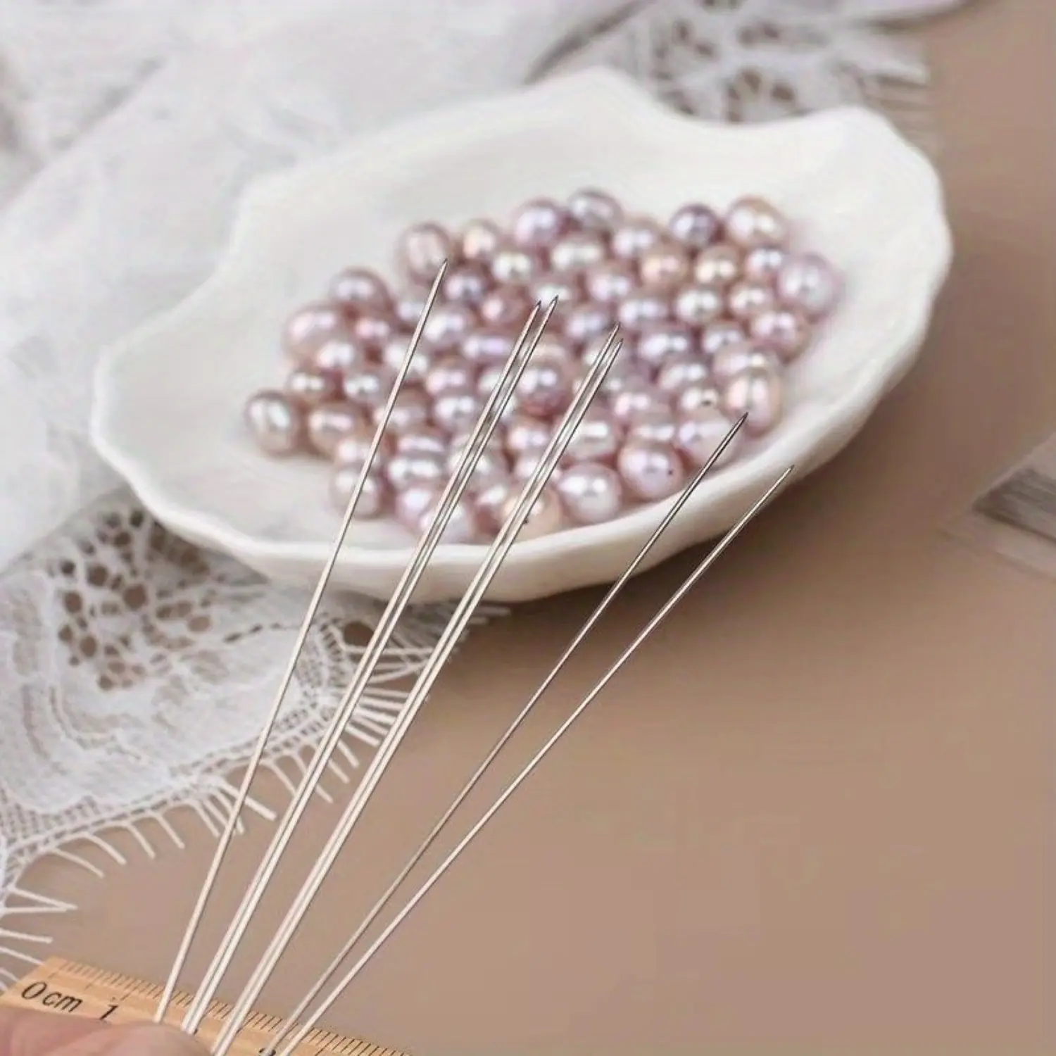 30pcs Metal Beading Needles for Beads Threading String Tambour/Jewelry Bracelet Necklace Making Pins Cord Tools Pins DIY