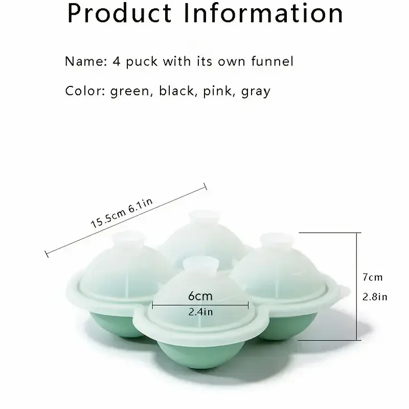 1pc Large Silicone Ice Cube Trays - Easy-Release, No Leakage, Perfect for Whiskey, Cocktails, Juice, and Parties