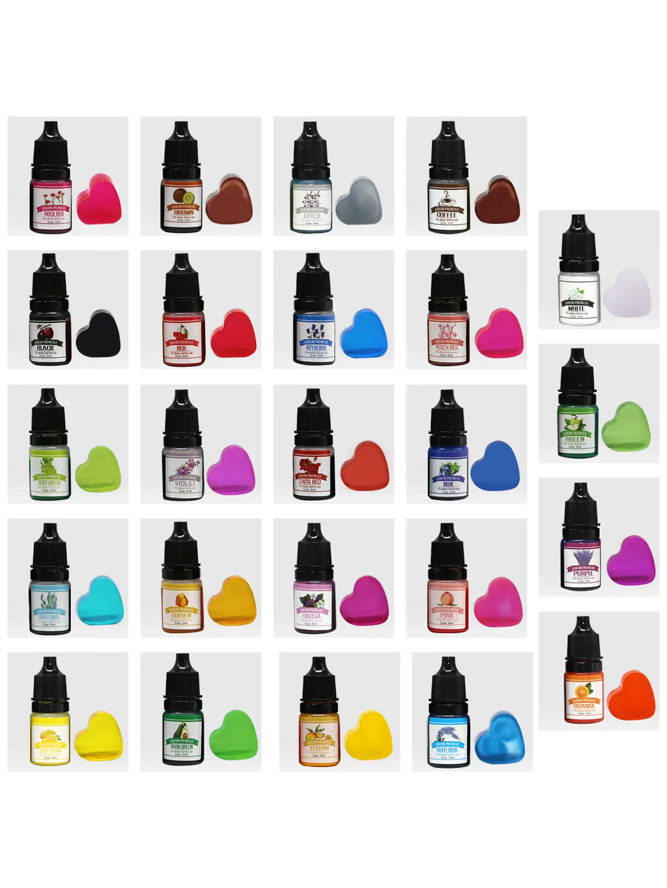 Epoxy Pigment 24 Colors 5ml Epoxy Resin Dye Liquid Epoxy Resin Colorant for Resin Art Paint Jewellery Crafts Coloring