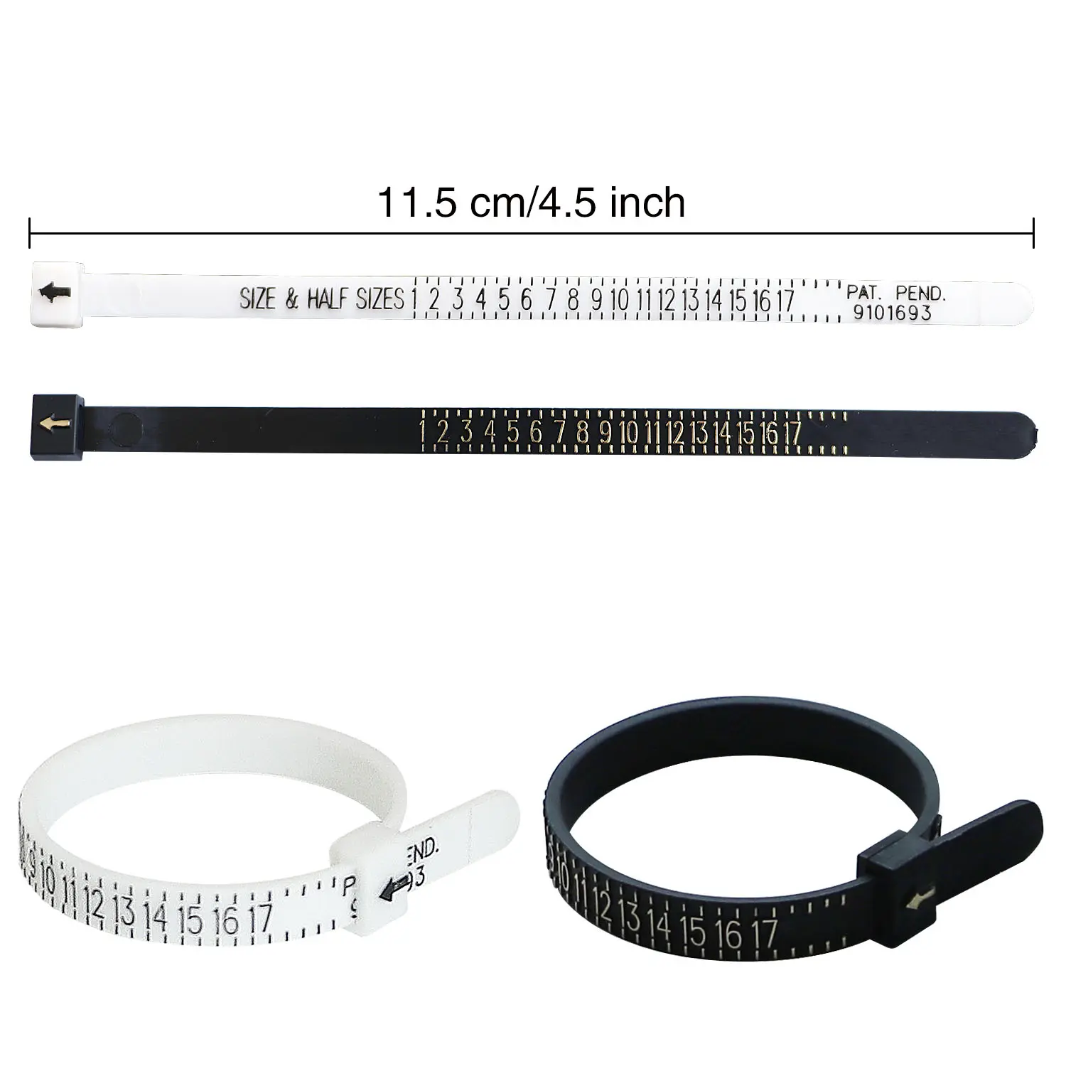 US/UK/EU/HK/JP Ring Sizer Finger Gauge Measure Ruler Scale Plastic Ring Sizer Jewelry Measuring Tool