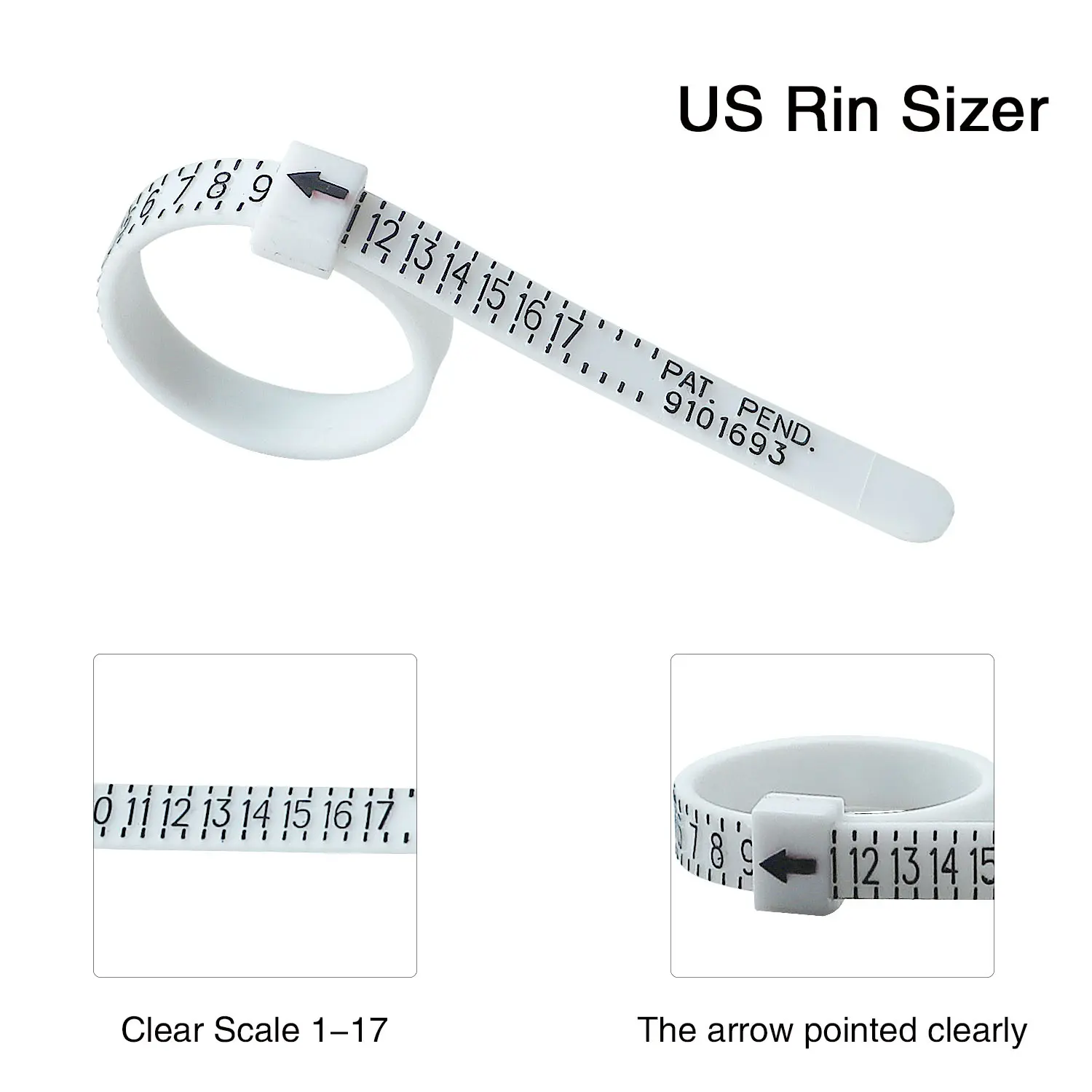 US/UK/EU/HK/JP Ring Sizer Finger Gauge Measure Ruler Scale Plastic Ring Sizer Jewelry Measuring Tool