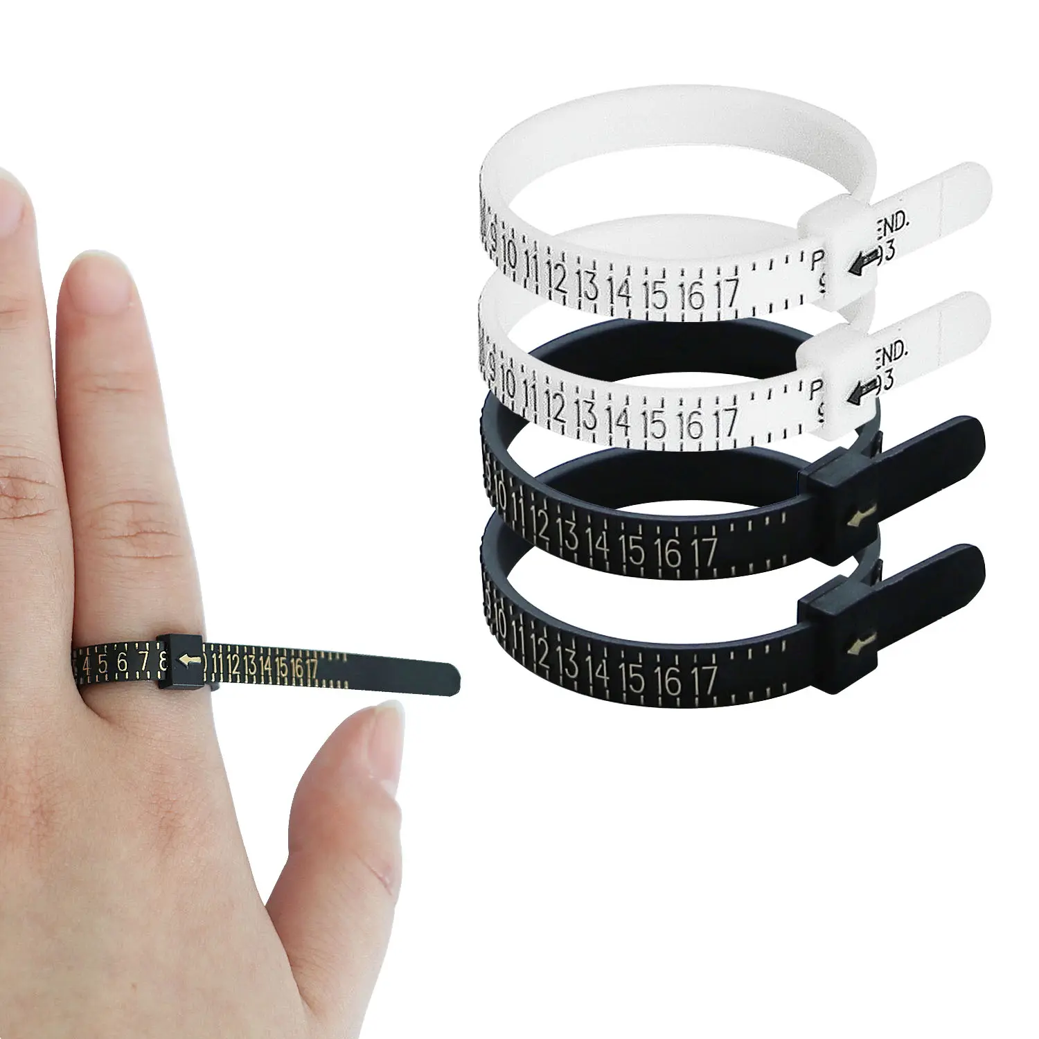 US/UK/EU/HK/JP Ring Sizer Finger Gauge Measure Ruler Scale Plastic Ring Sizer Jewelry Measuring Tool