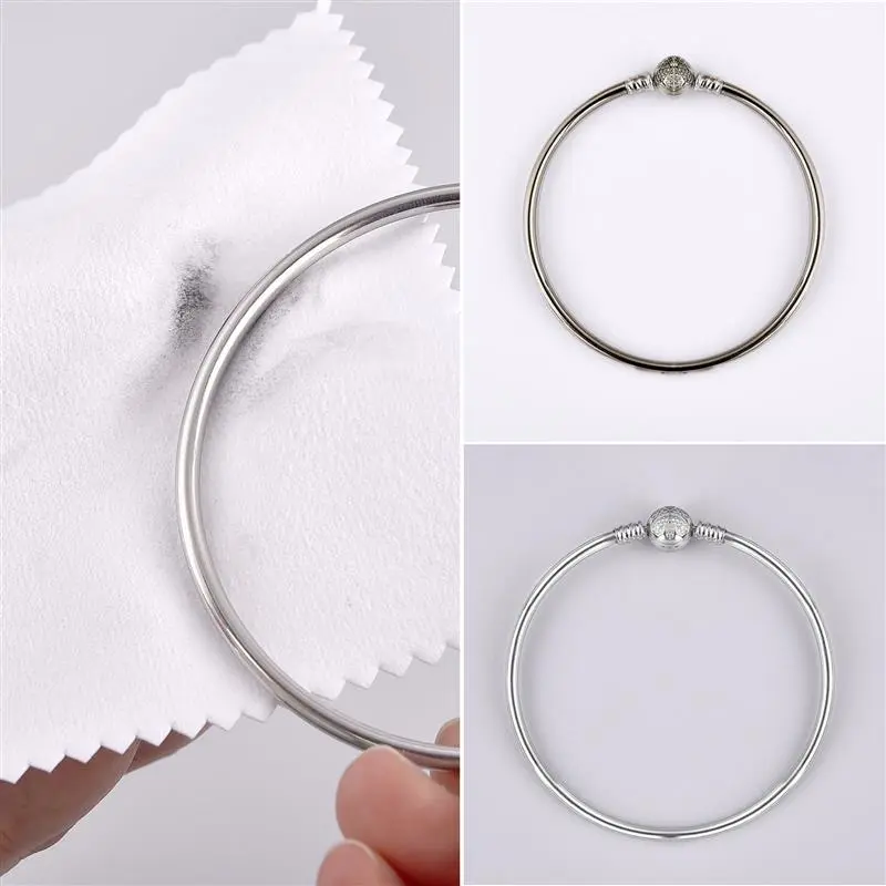 50Pcs/lot Polish Polishing Cloth Silver Color Cleaning Polishing Cloth Soft Wipe Wiping Cloth For Silver Gold Jewelry Tools