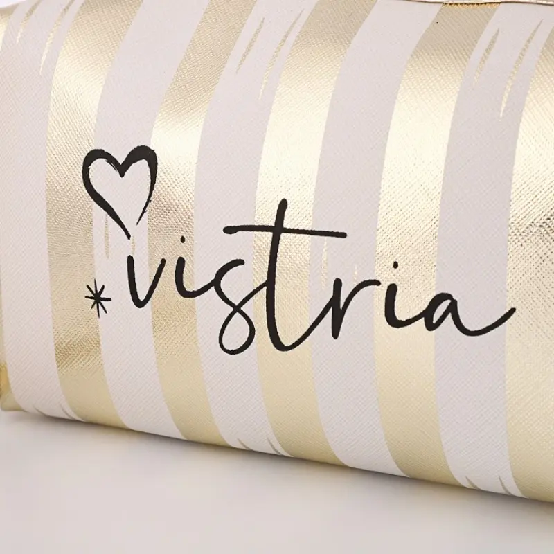 Portable striped makeup bag, small size, high-value handbag, mini portable makeup storage bag, waterproof women's bag cs014