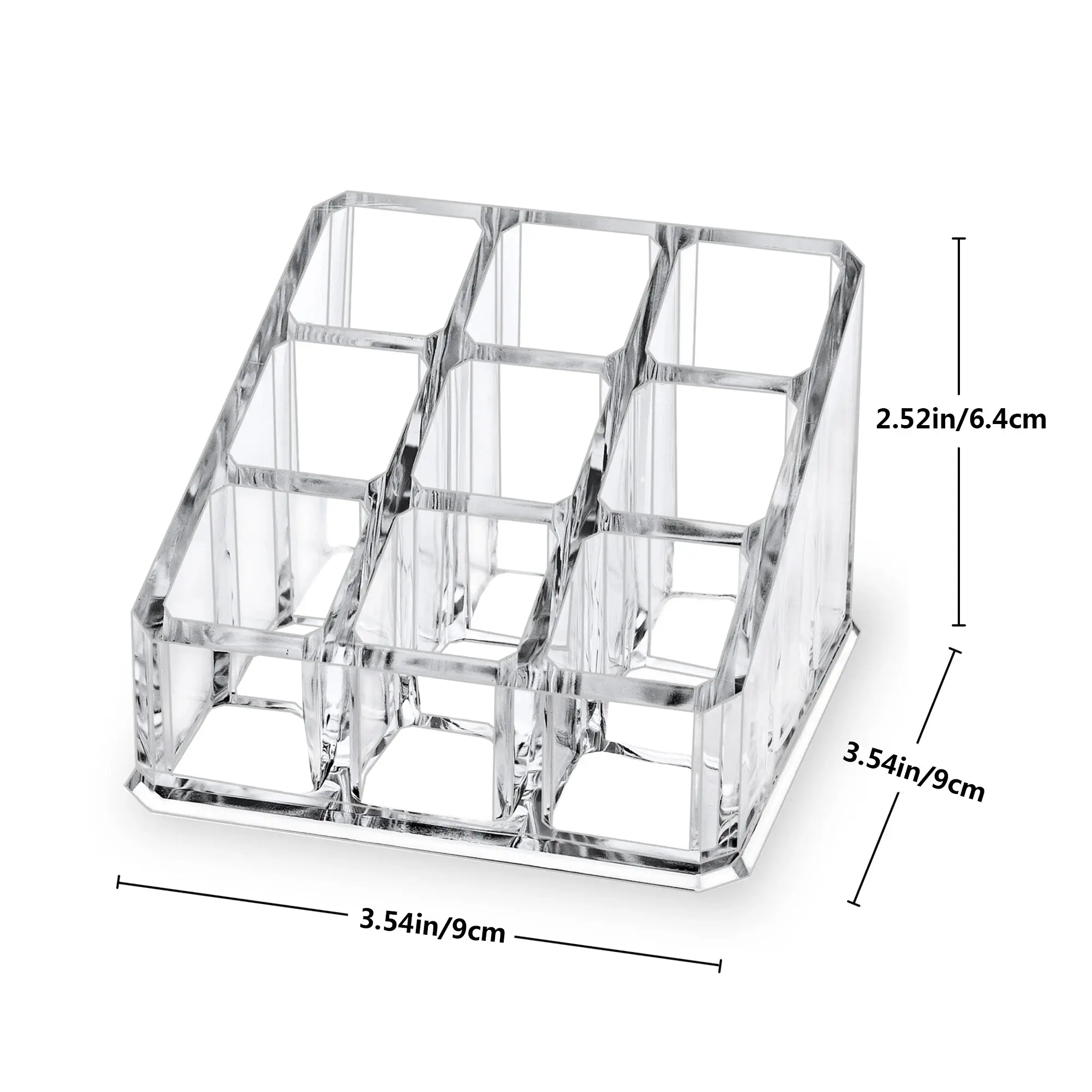 1PC 9-grid Lipstick Storage Box Desktop Transparent Lip Gloss Storage Box Display Rack Minimalist Lipstick Rack