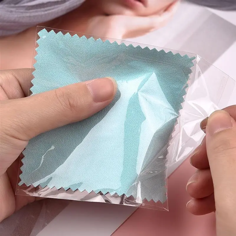 50/10 pcs 8x8cm Silver Polishing Cloth Jewelry Cleaning Anti Tarnish Reusable Soft Wiping Cloth Keep Jewelry Shining Tools