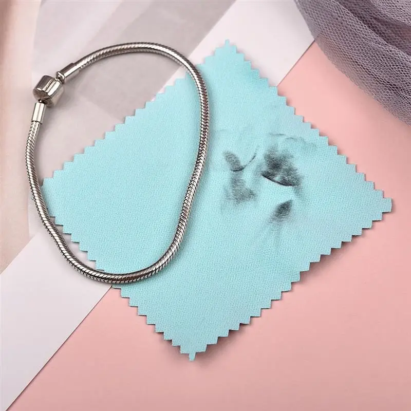 50/10 pcs 8x8cm Silver Polishing Cloth Jewelry Cleaning Anti Tarnish Reusable Soft Wiping Cloth Keep Jewelry Shining Tools