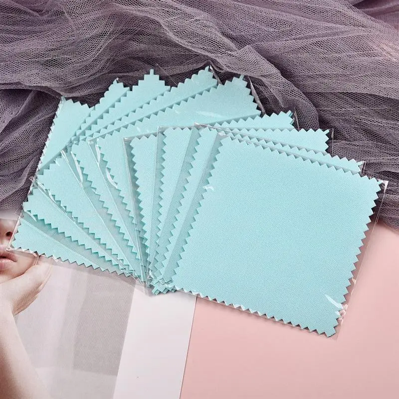 50/10 pcs 8x8cm Silver Polishing Cloth Jewelry Cleaning Anti Tarnish Reusable Soft Wiping Cloth Keep Jewelry Shining Tools