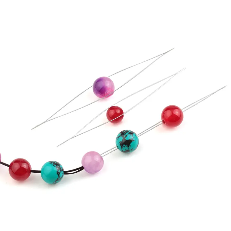 10pcs stainless steel Big Eye Curved Beading Needles Easy Jewelry Making Tools for beads and pearls Thread String Cord 5 sizes