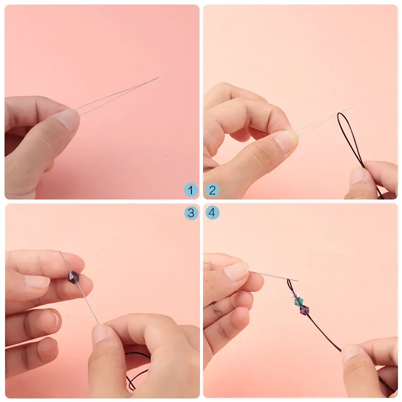 10pcs stainless steel Big Eye Curved Beading Needles Easy Jewelry Making Tools for beads and pearls Thread String Cord 5 sizes
