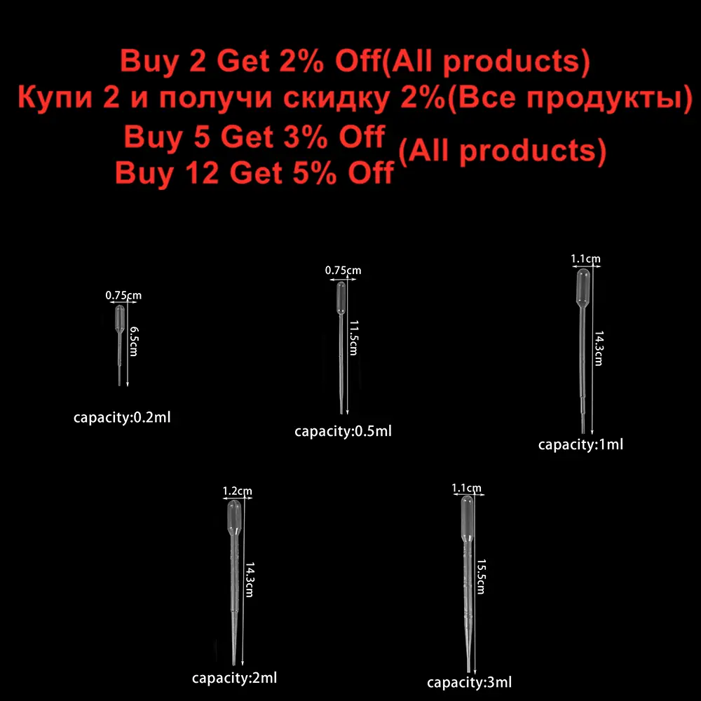 0.2-3ML Plastic Resin Tools Disposable Squeeze Transfer Pipettes for Silicone Mold UV Epoxy Resin Craft Jewelry Making