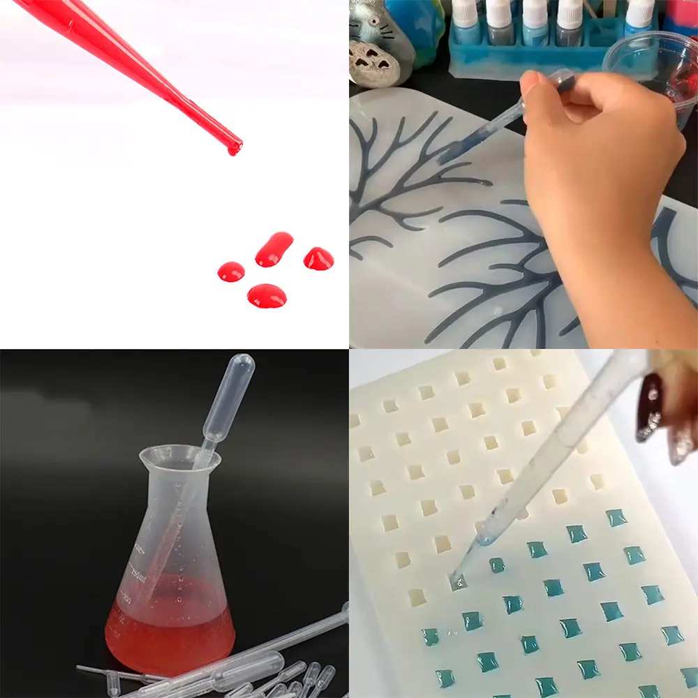 0.2-3ML Plastic Resin Tools Disposable Squeeze Transfer Pipettes for Silicone Mold UV Epoxy Resin Craft Jewelry Making