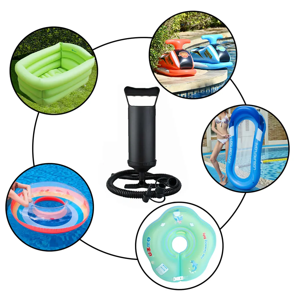 Manual Air Pump PVC Inflatable Hand Pump Fast Inflation Two-Way Handheld Inflatable Air Pump for Swimming Pools Mattresses