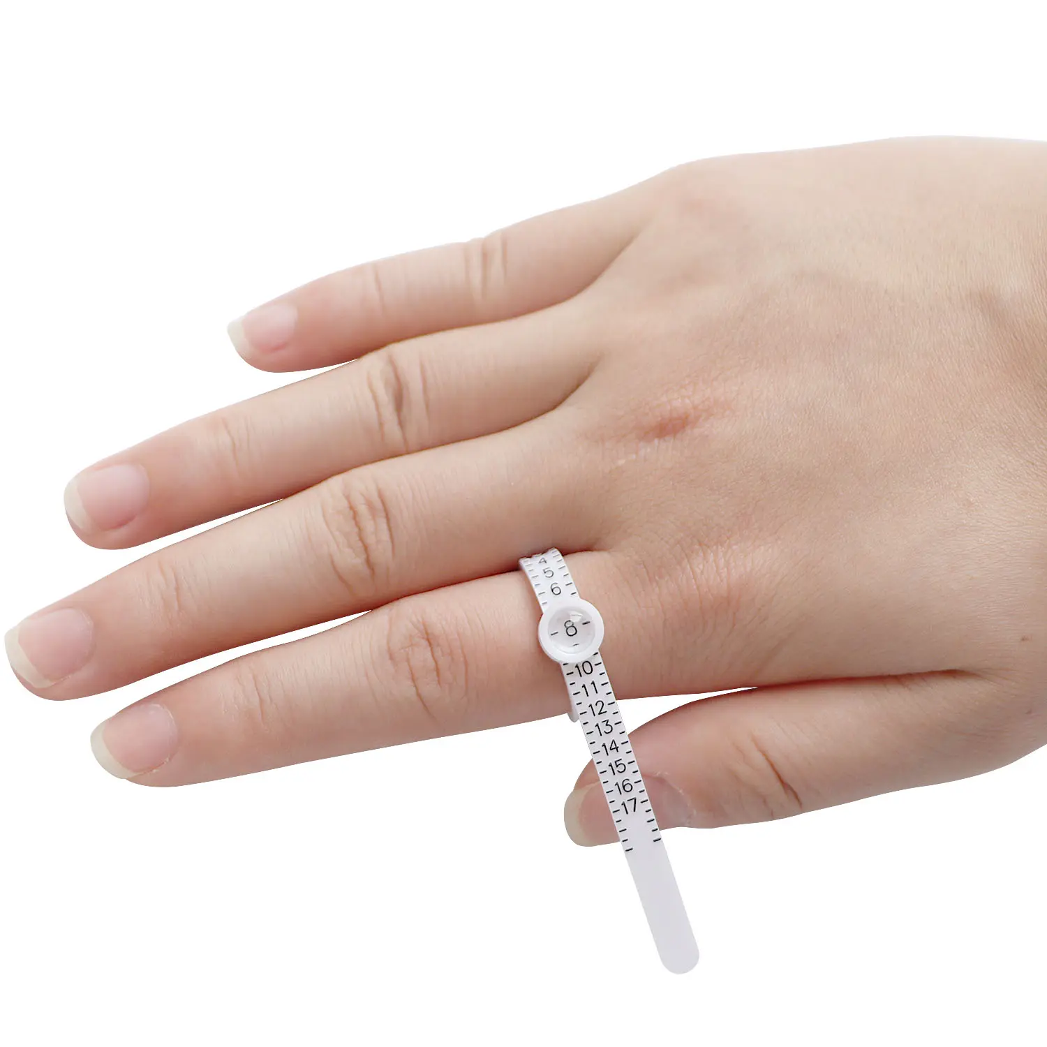 Adjustable Ring Sizer with Magnifier US/UK/EU/HK Size Chart Reusable Finger Measuring Tool for Accurate Ring Sizing
