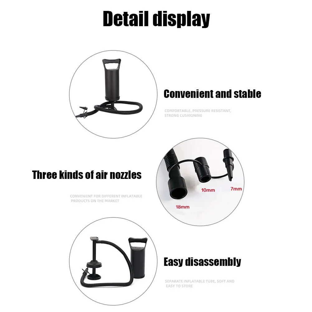 Manual Air Pump PVC Inflatable Hand Pump Fast Inflation Two-Way Handheld Inflatable Air Pump for Swimming Pools Mattresses