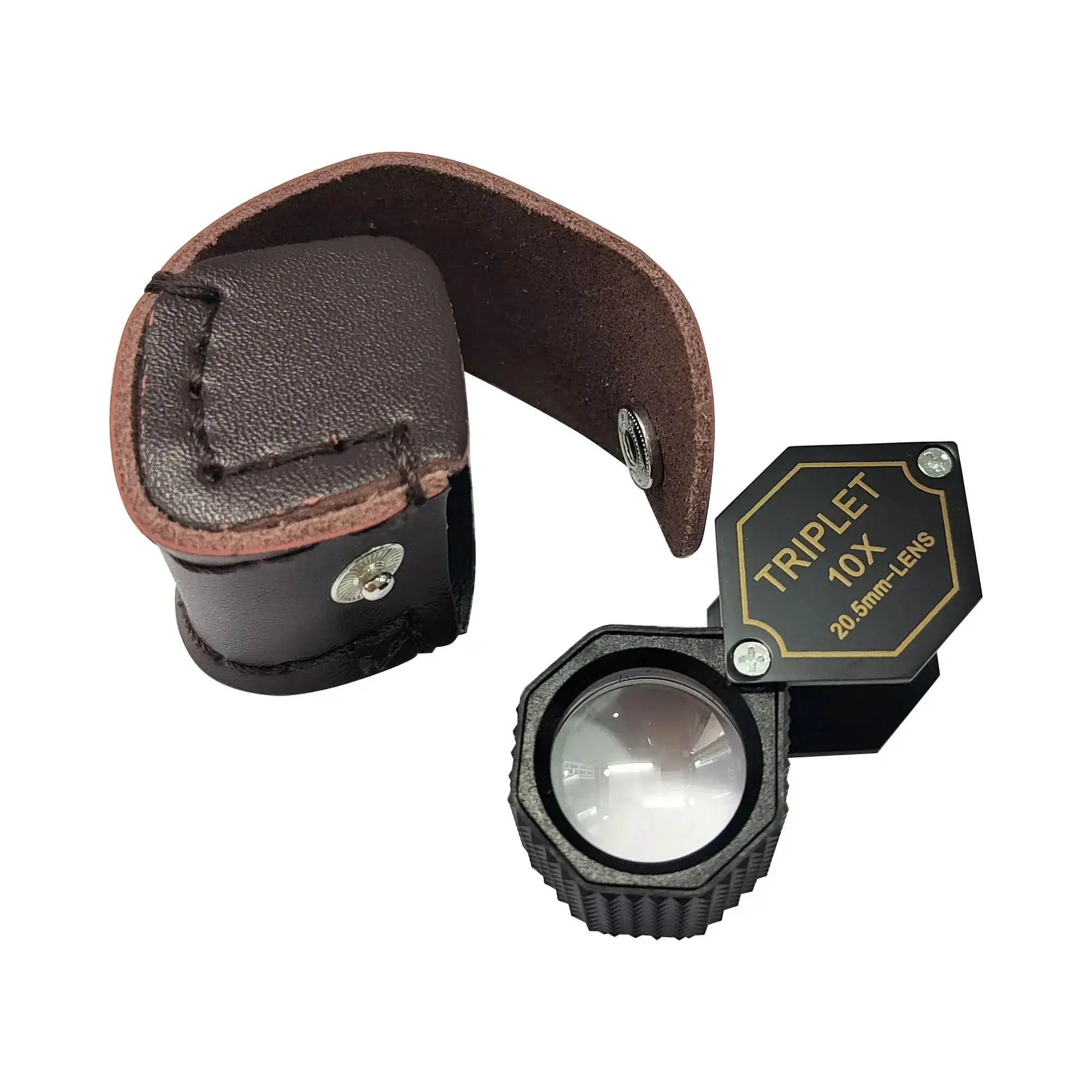 Hexagon 20.5mm Diameter 10x Loupe Triplet Gemstone Magnifier Diamond Grading Eye Magnifying Jewelry Identification Tools Lysuz