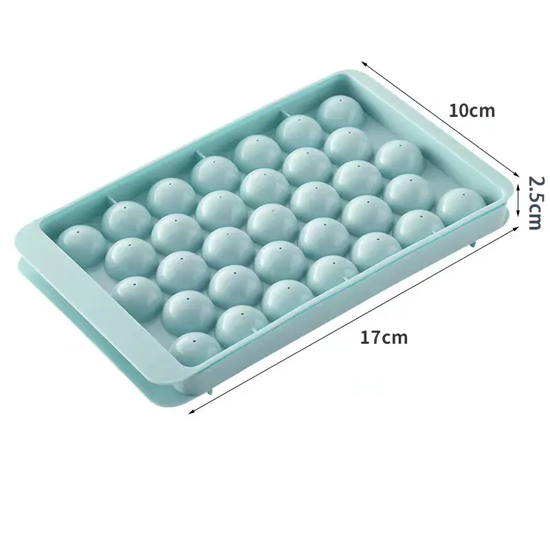 3D Round Ice Cube Tray with Lid Plastic Diamond Style Ice Mold Refrigerator Spherical DIY Moulds Ice Ball Maker Kitchen Tools