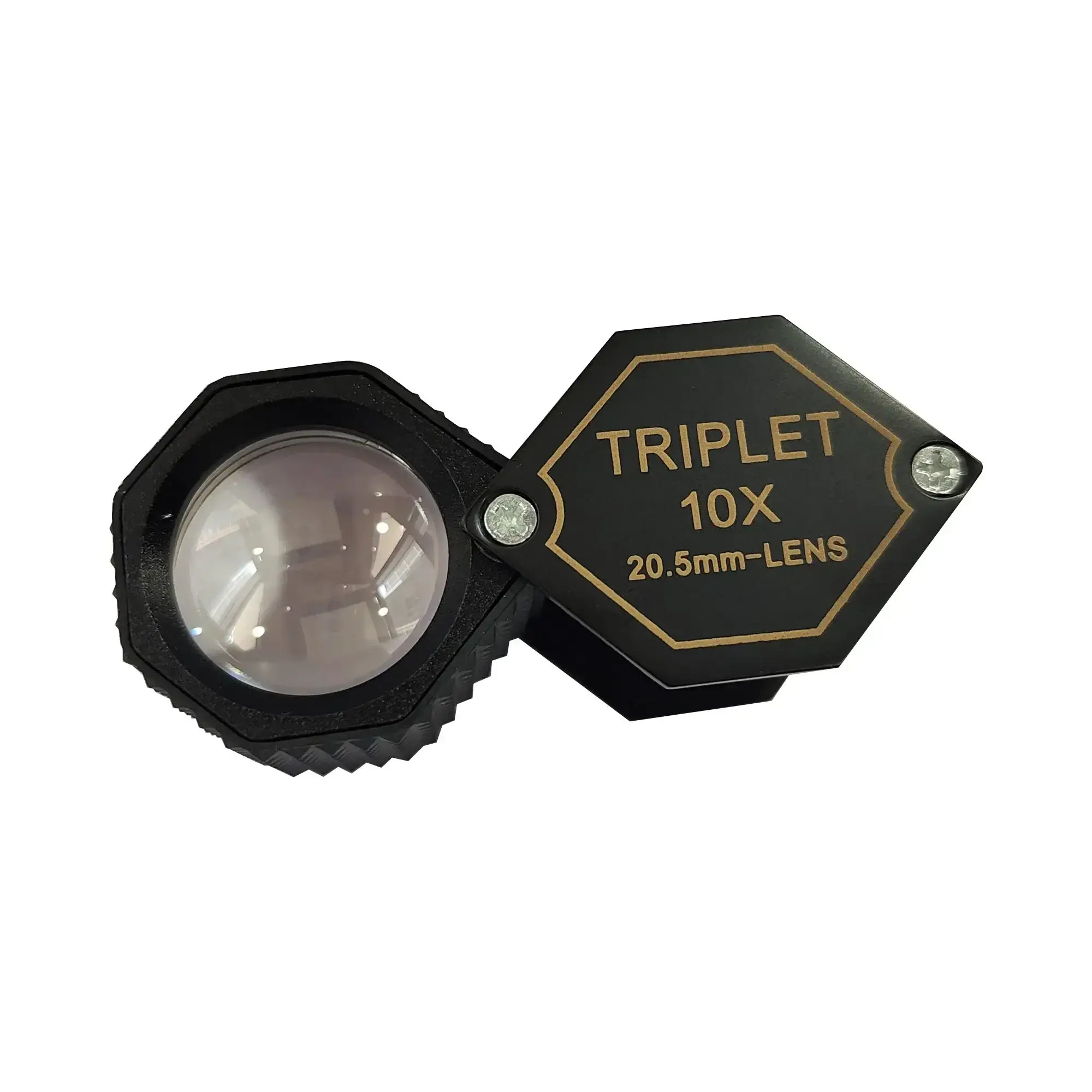 Hexagon 20.5mm Diameter 10x Loupe Triplet Gemstone Magnifier Diamond Grading Eye Magnifying Jewelry Identification Tools Lysuz