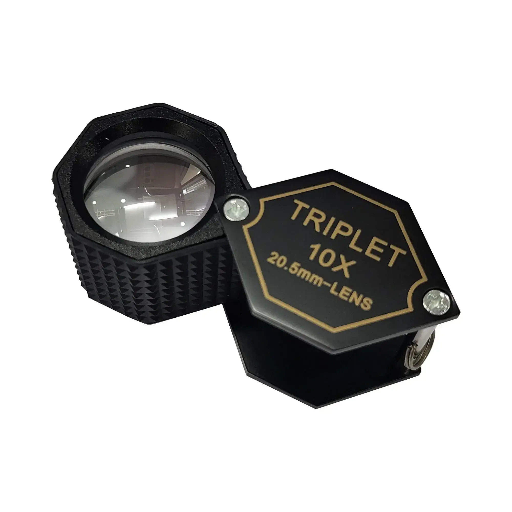 Hexagon 20.5mm Diameter 10x Loupe Triplet Gemstone Magnifier Diamond Grading Eye Magnifying Jewelry Identification Tools Lysuz