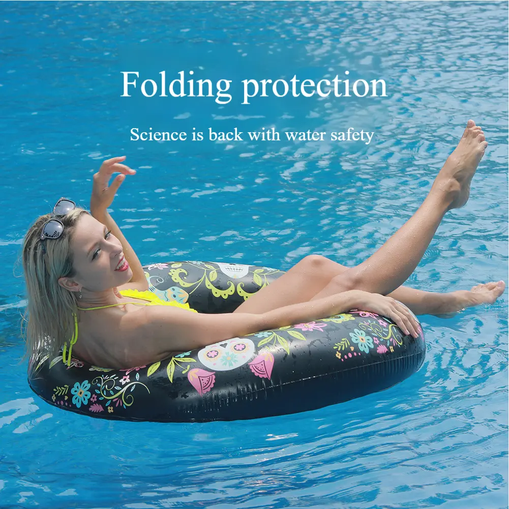Skeleton Inflatable Swim Ring Leakproof Blow Up Swim Tube Color Changing Swimming Rings Floaties for Kids Youth Adults