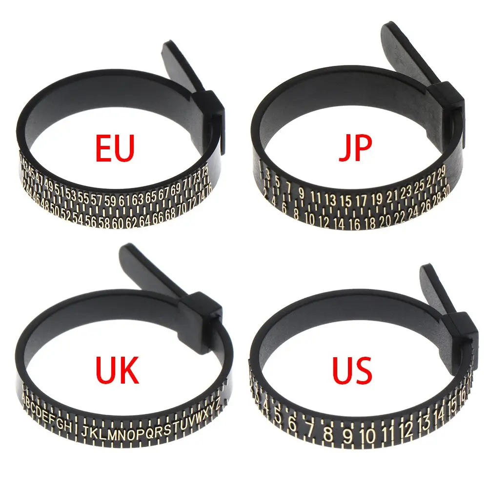 Finger Measure Ring Sizer UK/US/EU/JP Official British/American Gauge Men and Womens Sizes A-Z Jewelry Accessory Measure Tool