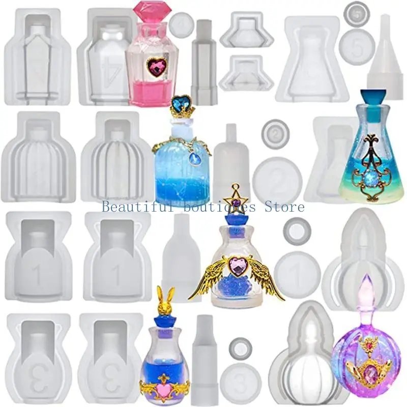 U4LF Sealed Bottle Silicone Mold Storage Bottle Mold with Stopper Epoxy Resin Mould