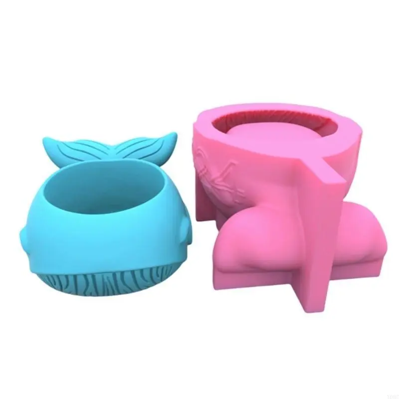 Y08C Whale Shaped Silicone Moulds for Epoxy Resin, Tealight Holder Succulents Planter