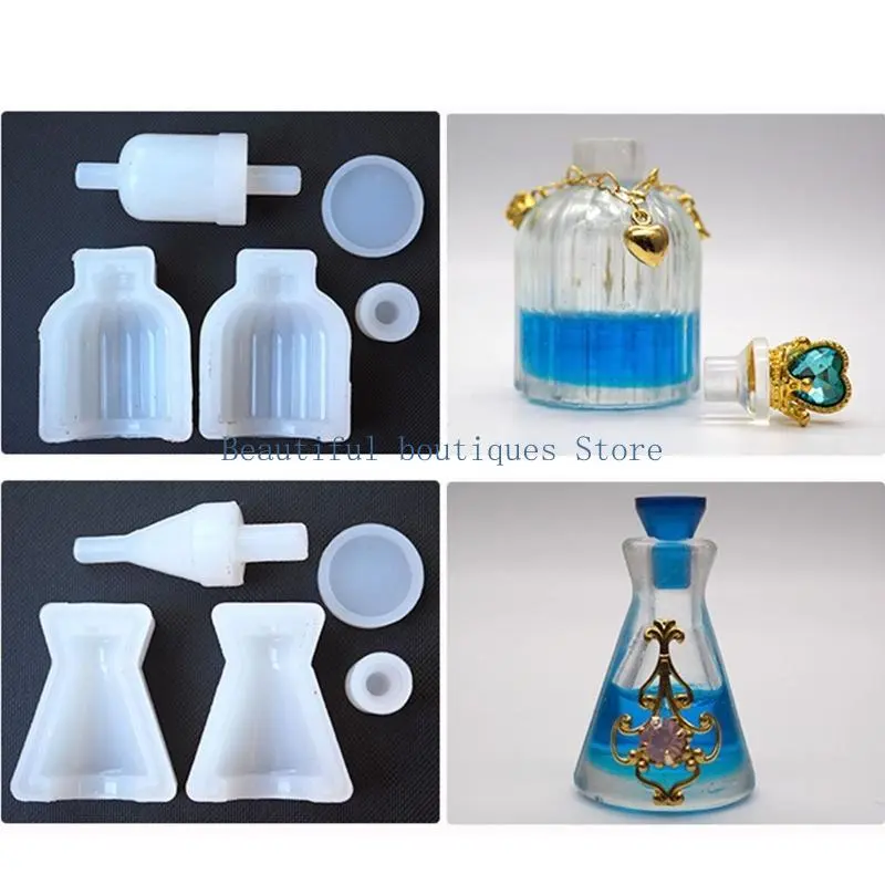 U4LF Sealed Bottle Silicone Mold Storage Bottle Mold with Stopper Epoxy Resin Mould