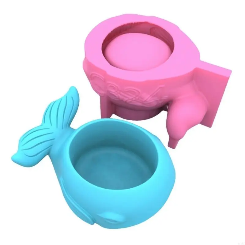 Y08C Whale Shaped Silicone Moulds for Epoxy Resin, Tealight Holder Succulents Planter