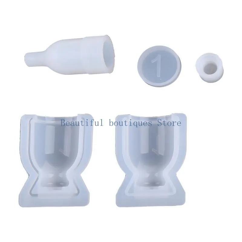 U4LF Sealed Bottle Silicone Mold Storage Bottle Mold with Stopper Epoxy Resin Mould