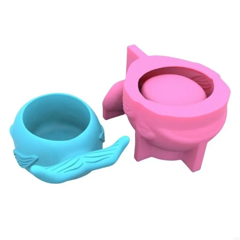 Y08C Whale Shaped Silicone Moulds for Epoxy Resin, Tealight Holder Succulents Planter