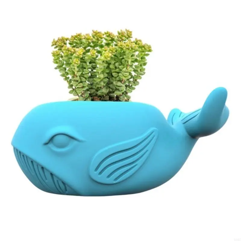 Y08C Whale Shaped Silicone Moulds for Epoxy Resin, Tealight Holder Succulents Planter