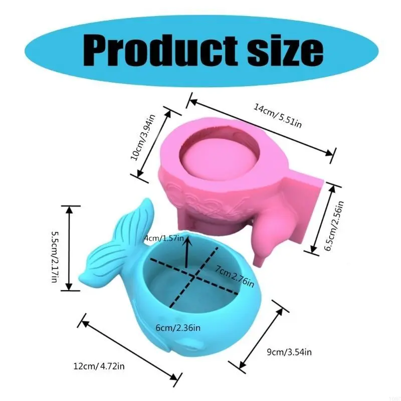 Y08C Whale Shaped Silicone Moulds for Epoxy Resin, Tealight Holder Succulents Planter